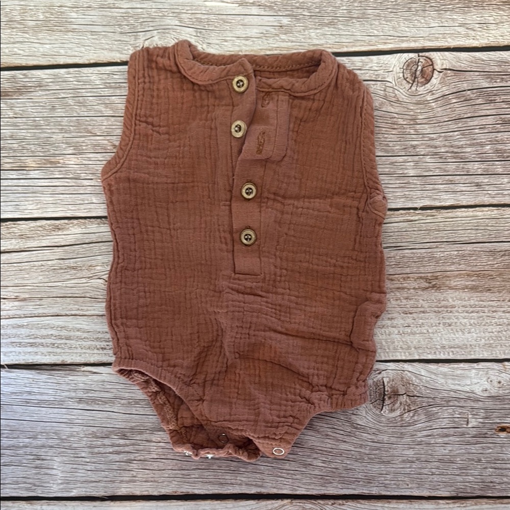 Rustic Sleeveless Baby Romper